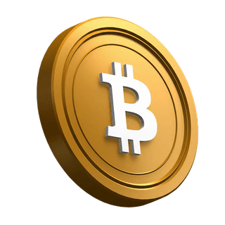 Bitcoin (BTC), pièce en inclinaison dans la conception de la section hero